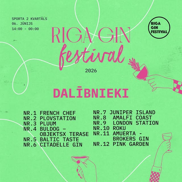 Riga Gin Festival 2026 dalībnieki